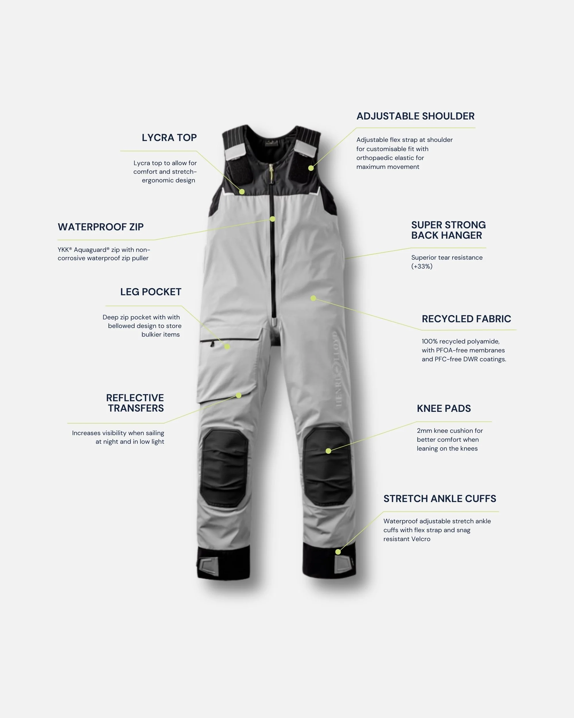 Men's Dynamic Salopettes - Ice - Image 4