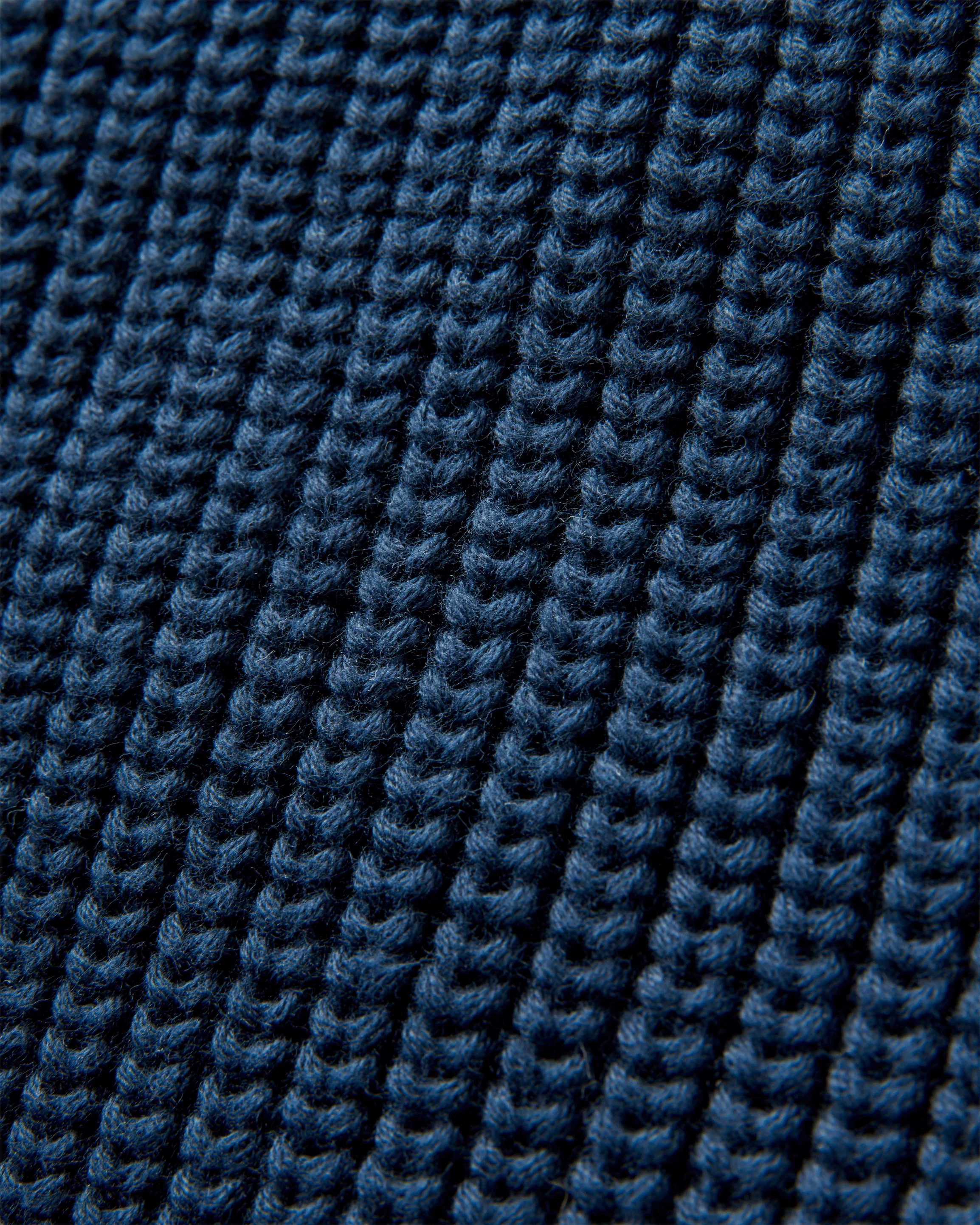 Golant Quarter Zip Ribbed Knit - Navy Blue - Image 5