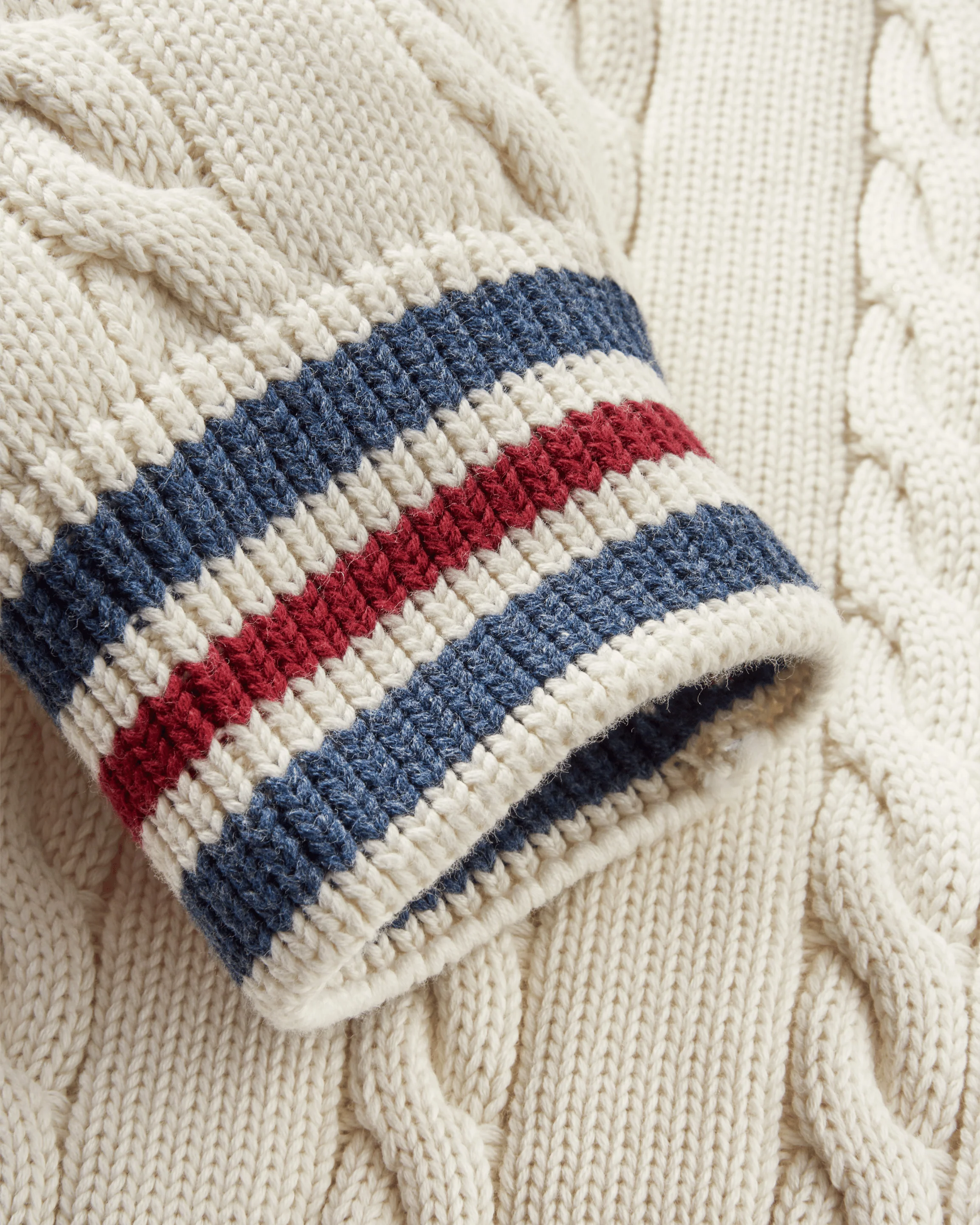 Trafford V-Knit Jumper - Ecru - Image 4